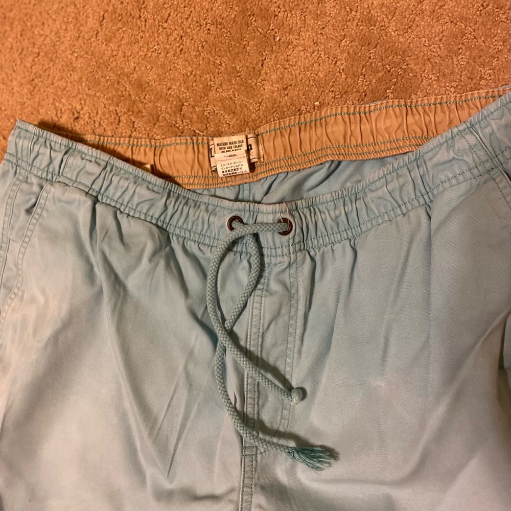 L.L. BEAN Aqua Blue Drawstring Shorts, Size: XL - Picture 3 of 9